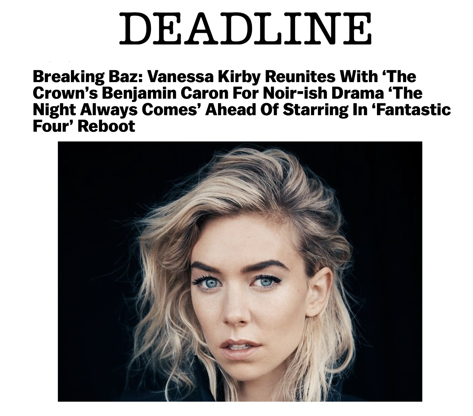 Vanessa Kirby Reunites With ‘The Crown’s Benjamin Caron For Noir-ish Drama ‘The Night Always Comes’ Ahead Of Starring In ‘Fantastic Four’ Reboot